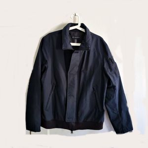 Men's INC Black Bomber Jacket Sz L EUC